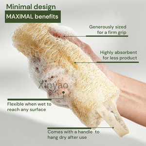 Logo personnalisé éponge <span class=keywords><strong>de</strong></span> <span class=keywords><strong>luffa</strong></span> naturelle exfoliant <span class=keywords><strong>de</strong></span> bain à base <span class=keywords><strong>de</strong></span> plantes/sans colorant/biodégradable pour la peau éclatante douche corps épurateur - Product Image 4