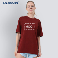 Camiseta Kuenzi Regular Personalizada con Logotipo, Cuello Redondo, Manga Corta, 100% Algodón, 310GSM, Hombros Caídos, Talla Grande para Mujer