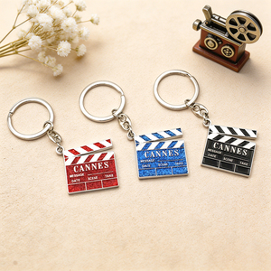 Porte-clés en métal <span class=keywords><strong>Cannes</strong></span> personnalisé, émail scintillant, scène de film, souvenir, cadeau, pendentif, vente en gros - Product Image 1