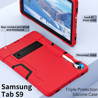Étui antichoc à 3 couches pour Samsung Tab S10 Lite S10 FE S9 FE S9 11 avec support pliable et porte-stylo en silicone PC Armor OEM ODM