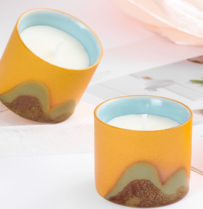 Bougie parfumée artisanale en céramique rétro, motif Montagne <span class=keywords><strong>des</strong></span> Mille Milles, pour la maison, en cire végétale, cadeau idéal pour les fêtes et les mariages - Product Image 5