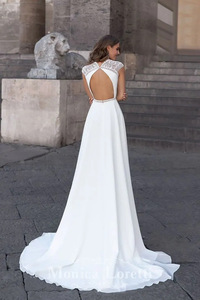 <span class=keywords><strong>Vestido</strong></span> <span class=keywords><strong>de</strong></span> Novia NDB11066, Vestidos <span class=keywords><strong>de</strong></span> Línea A, Estilo Moderno <span class=keywords><strong>de</strong></span> Gasa, Apliques <span class=keywords><strong>de</strong></span> Encaje, Mangas Cortas, <span class=keywords><strong>para</strong></span> Damas - Product Image 2