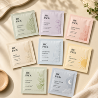 Sachet d'échantillon cosmétique personnalisé en aluminium, scellé sur 3 côtés, pour masque facial et soins de la peau, petit emballage en sachet