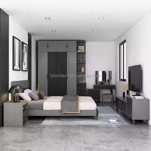 High Quality Low Priced Modern Apartment Bedroom Furniture Sets with Wooden Bed Wardrobe Dressing <b>Desk</b> TV <b>Cabinet</b> & Nightstands - Product Image 6