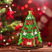 LS New 5D Christmas Tree Diamond Painting Single Side Poplar Density Board Wooden Ornament Classic Creative DIY Diamond Dot