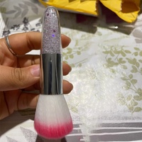 Populer Bulat Kecil Kuas Kuku Bunga Cat Gel Debu Membersihkan Alat Sikat Makeup Menghapus Sikat Debu Kuku
