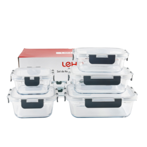 Bộ 5,10 Hộp Đựng Thực Phẩm Bằng Thủy Tinh, Hộp Đựng Thức Ăn Bằng Thủy Tinh Có Nắp Đậy Chống Rò Rỉ, An Toàn Cho Lò Vi Sóng & Tủ Đông - Product Image 6