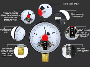 Mairuikesi Fabriek Directe Verkoop Verstelbare Precisie Manometer 30va 50va 4 "Hydaurlic Elektrische Contact Drukmeters - Product Image 5