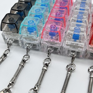 Porte-clés testeur de commutateurs de clavier 4 touches Mech Fidget, transparent, style Macaron, jouet clavier, cadeau promotionnel de fin d'année, boîte personnalisée, anti-stress de bureau - Product Image 5