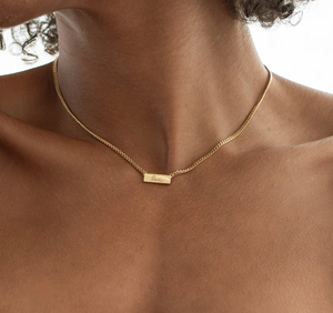 Vòng Cổ Xu Hướng Thị Trường Cá Nhân Khắc PVD Mạ Vàng Vòng Cổ Tôi Thanh Viết Tay Từ Đồ Trang Sức Cho Phụ Nữ Chống xỉn - Product Image 2