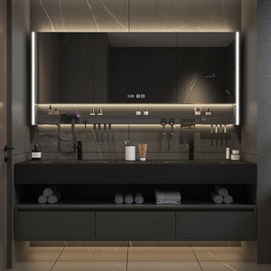 New smart hot-bent integrated basin bathroom cabinet bathroom sink washbasin washstand bathroom cabinet combination - Product Image 2