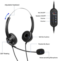Nouveaux écouteurs filaires pour centre d'appels, casque téléphonique, écouteurs filaires avec microphone, casque téléphonique