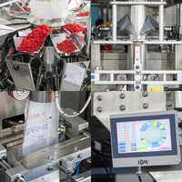 Machine d'emballage verticale automatique multi-têtes à commande PLC haute vitesse pour sachets de snacks, noix grillées, lentilles et haricots
