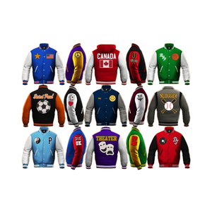 Veste universitaire unisexe en laine et cuir de haute qualité, personnalisable, pour l'hiver, avec manches en cuir, grandes tailles, vente en gros - Product Image 1