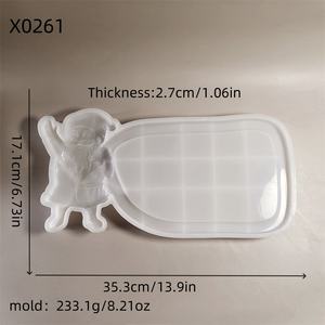 แม่พิมพ์หล่อเรซินแฮนด์เมดสำหรับเครื่องประดับตกแต่งสไตล์ DIY ถาด X0261ซิลิโคนซานต้าเครื่องมือทำเค้ก - Product Image 5