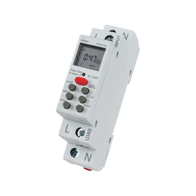 Programmable Timer Switch, KG818J Series, 24H/7D Programmable, Automatic ON/OFF Control for Lighting & Appliances