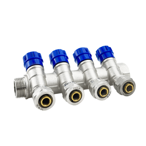 Colector de calefacción de plomería de latón, colector en <span class=keywords><strong>plomberie</strong></span> laiton, colectores de latón PEX de agua macho de 3 vías y 4 vías para distribuidor de agua - Product Image 1