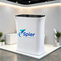 Comptoir de réception portable en tissu tendu imprimé sur mesure, podium pour salon professionnel, stand d'exposition pour événements et expositions