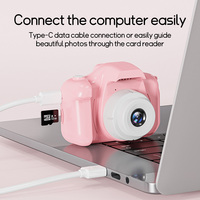 Appareil photo numérique pour enfants ALEEZI Cartoonish à double objectif, écran 2 pouces, zoom 180° grand angle, Full HD CMOS, silicone