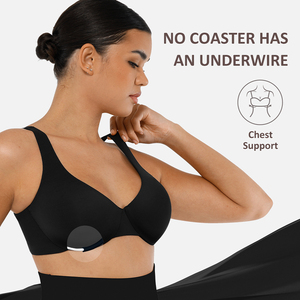 Reggiseno Waistdear all'ingrosso senza cuciture, traspirante, push-up, con ferretto, scollo a V profondo, mezza coppa, spalline regolabili, non imbottito, per donna, uso quotidiano - Product Image 5