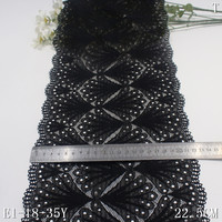 Mode maison Textile accessoires noir Spandex Nylon élastique dentelle garniture pour vêtements sous-vêtements décoration