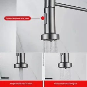 <span class=keywords><strong>Rubinetto</strong></span> da Cucina Moderno in Acciaio Inox Spazzolato Nero Argento <span class=keywords><strong>con</strong></span> Doccetta Estraibile, Fornitori Produttori - Product Image 4