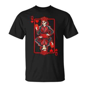 T-shirt Queen Of Hearts avec motif de lunettes de soleil, noir, taille adulte - Product Image 1