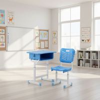 Ensemble bureau et chaise ergonomiques pour étudiants avec hauteur réglable et cadre métallique robuste pour l'étude scolaire