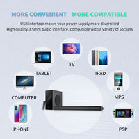 Barra de Sonido Bluetooth 2.1 Canales Premium para Cine en Casa y Sistema Multimedia de TV con Subwoofer, Salida de Audio de Alta Calidad