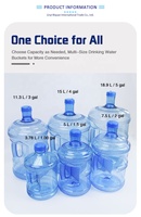 Bouteilles d'eau en gros de 18 litres, conteneurs d'eau en plastique réutilisables de 5 gallons sans BPA avec poignée pour distributeur d'eau