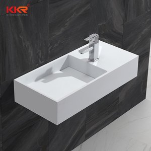 Montado en la pared <span class=keywords><strong>de</strong></span> <span class=keywords><strong>baño</strong></span> <span class=keywords><strong>de</strong></span> piedra <span class=keywords><strong>de</strong></span> resina Handrinse cuenca único grifo superficie sólida <span class=keywords><strong>de</strong></span> la cuenca - Product Image 5