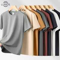 T-shirts vierges en modal mercerisé et acétate, 300 grammes, poids lourd, personnalisables, haute qualité, pour hommes, décontractés, col rond, vente en gros