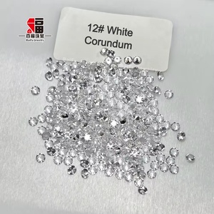 Bijoux Baifu de qualité supérieure, résistants à la chaleur, synthétiques, ronds, 12 #   Saphir blanc - Product Image 3