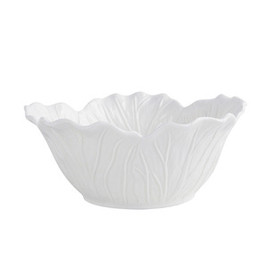 Bol profond en céramique blanc pur, résistant au micro-ondes, avec motif chou en relief sous glaçure, pour salade de fruits, yaourt, flocons d'avoine et <span class=keywords><strong>soupe</strong></span> - Product Image 5