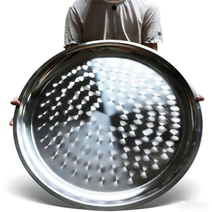Plateau de service en acier inoxydable, plateaux alimentaires, <span class=keywords><strong>plat</strong></span> en acier inoxydable, grand <span class=keywords><strong>plat</strong></span> de service, grand <span class=keywords><strong>plat</strong></span> de service <span class=keywords><strong>rond</strong></span>, <span class=keywords><strong>plat</strong></span> - Product Image 1