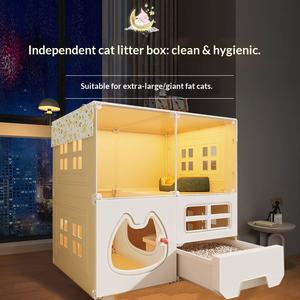 Villa per Gatti in Plastica con Lettiera Integrata e Bagno Tutto-in-Uno, per Uso Domestico, Ideale per Gatti Carini - Bestseller Disponibile - Product Image 4