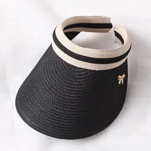 2021 custom sunshade uv protection women summer beach sun visors foldable straw hats