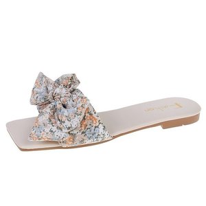 2025 Summer Korean <strong>Bow</strong> <strong>Sandals</strong> and Slippers for Women Flat Bottom PVC Insole Trendy TPR Slides Large Size for Ladies - Product Image 6