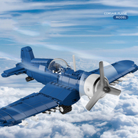 1/48 WW2 avion de chasse brique F4U-4 Corsair avion Us Navy avion de chasse historique avec Figure avion modèle bloc de construction