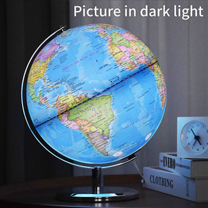 Globo Terráqueo de Metal de 25 cm, Globo Terráqueo Giratorio con <span class=keywords><strong>Mapa</strong></span> del Mundo para Niños, Modelo de Globo Terráqueo para Decoración del Hogar y la Oficina - Product Image 3