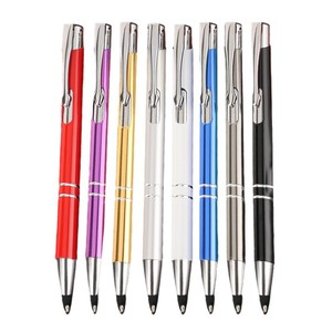 Stylos à bille métalliques multicolores 0,5 mm à prix d'usine, stylo multifonction pour écran tactile, fournitures de bureau promotionnelles préférées - Product Image 1