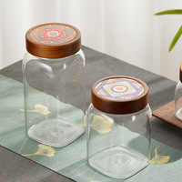 Bocaux en verre borosilicate de haute qualité pour usage industriel, bocaux de stockage pour épices, bonbons, café et aliments avec couvercle rond en bambou