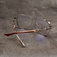 Nouvelles montures de lunettes de vue en titane pur et acétate, style punk de luxe, avec diamants, de haute qualité, pour hommes et femmes, en stock d'usine, vente en gros et au détail