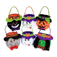 Sac à bonbons d'Halloween amusant en peluche, seau à bonbons citrouille portable pour enfants, accessoires de décoration de fête, panier de rangement stérile