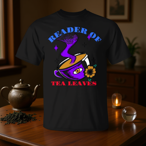 Camiseta Reader Of Tea Leaves con diseño de taza morada, unisex, para adultos, cuello redondo, manga corta, serigrafiada - Product Image 3