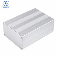 Boîtier en aluminium extrudé 106*55mm, anodisé argenté transparent, avec plusieurs fentes, extrémités ouvertes pour instrumentation