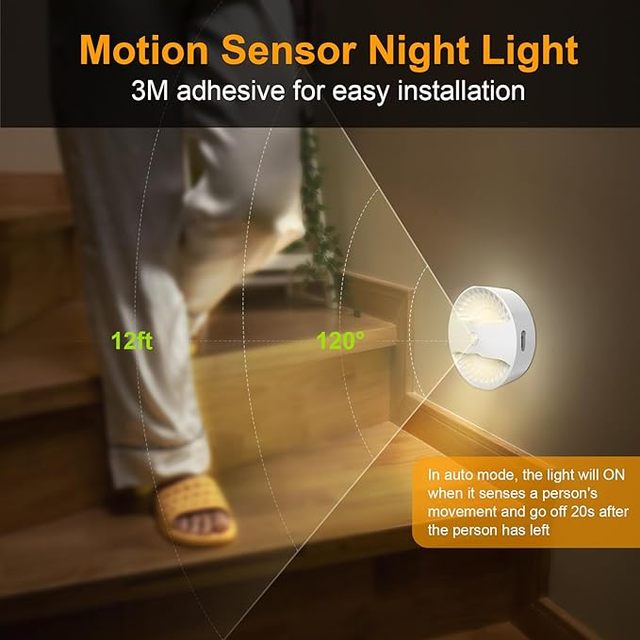Wireless Intelligent Human Body Induction LED Nightlight Dimmable Eye-Protection Magnetic Base for Home Corridor & Bedroom Use