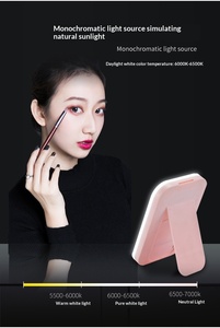 Wholesale Portable Desktop Dressing Table with Light ,Three Color Dimming <b>LED</b> <b>Makeup</b> <b>Mirror</b> - Compact and Practical Small - Product Image 6