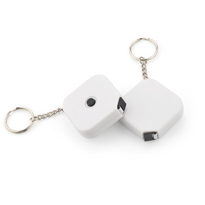 Mini ruban à mesurer 3 m métrique blanc format poche avec porte-clés à rappel manuel - Product Image 3