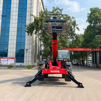 Chariot télescopique Vanse à 4 roues motrices, moteur diesel Cummins EPA, flèche télescopique de 17,6 mètres, capacité de charge de 4 tonnes, chargeur frontal, chargeuse sur pneus